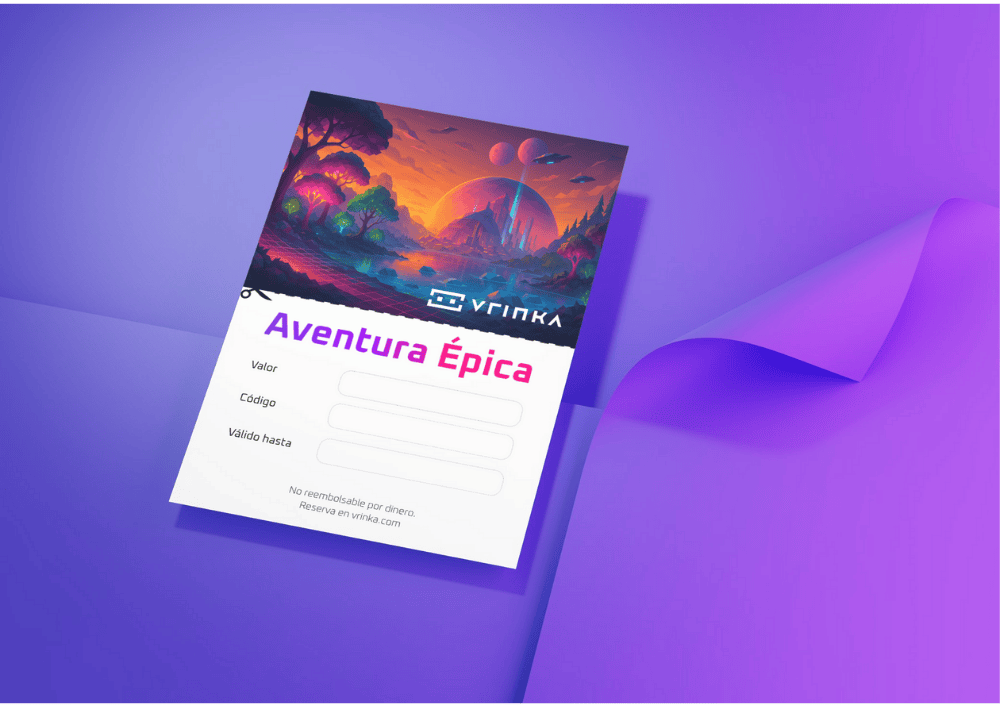 Tarjeta de regalo para sesion de realidad virtual