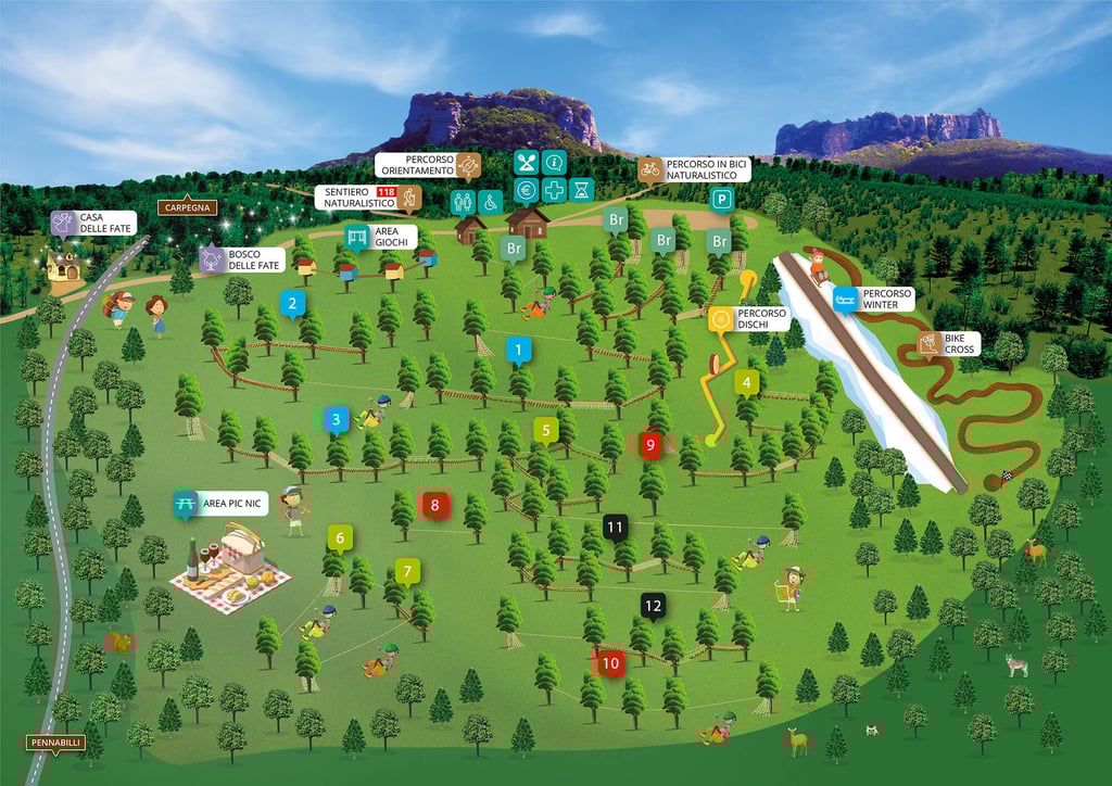 percorsi Carpegna Park, Carpegna, giochi nel bosco