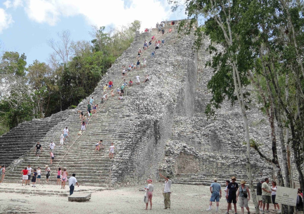 mexico coba archeological zone big pyramid