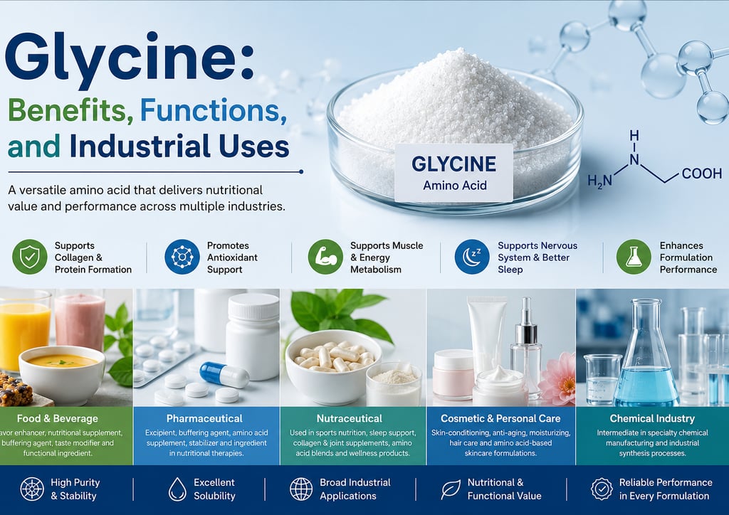 Glycine: Benefits, Functions, and Industrial Uses