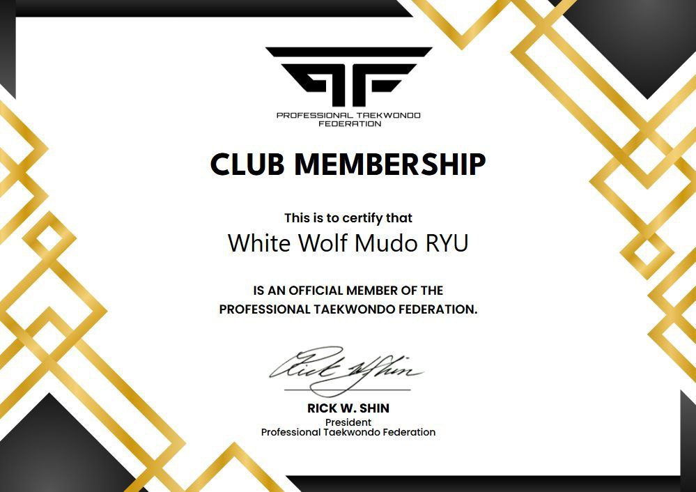a certificate for a professional professional professional club member
