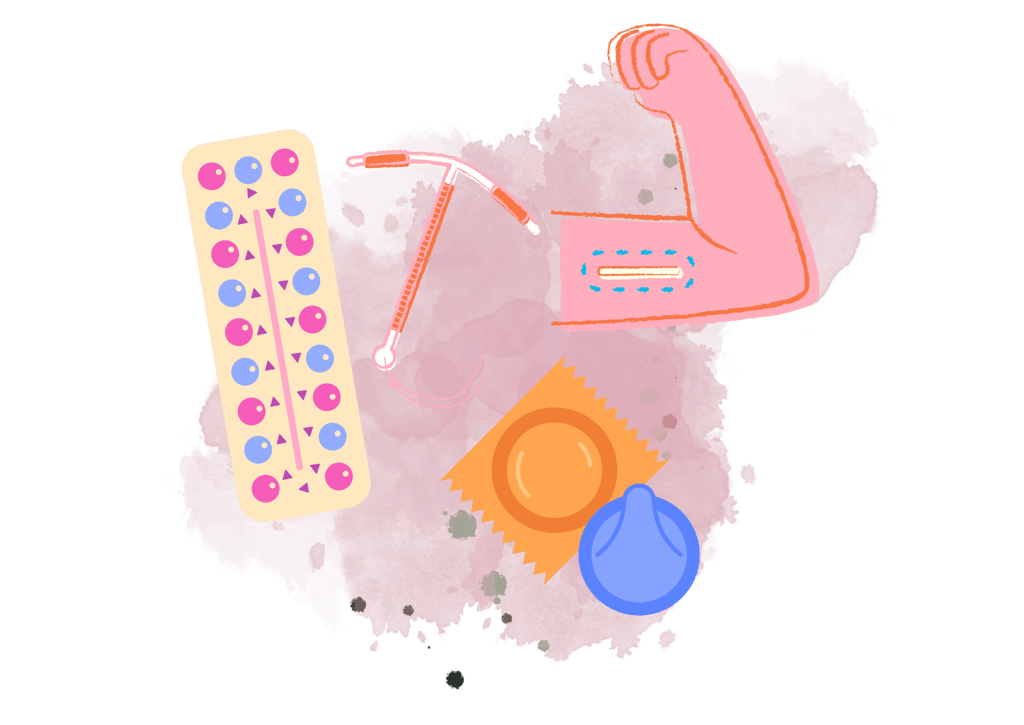 a woman's arm with a condom condom condom building in the background