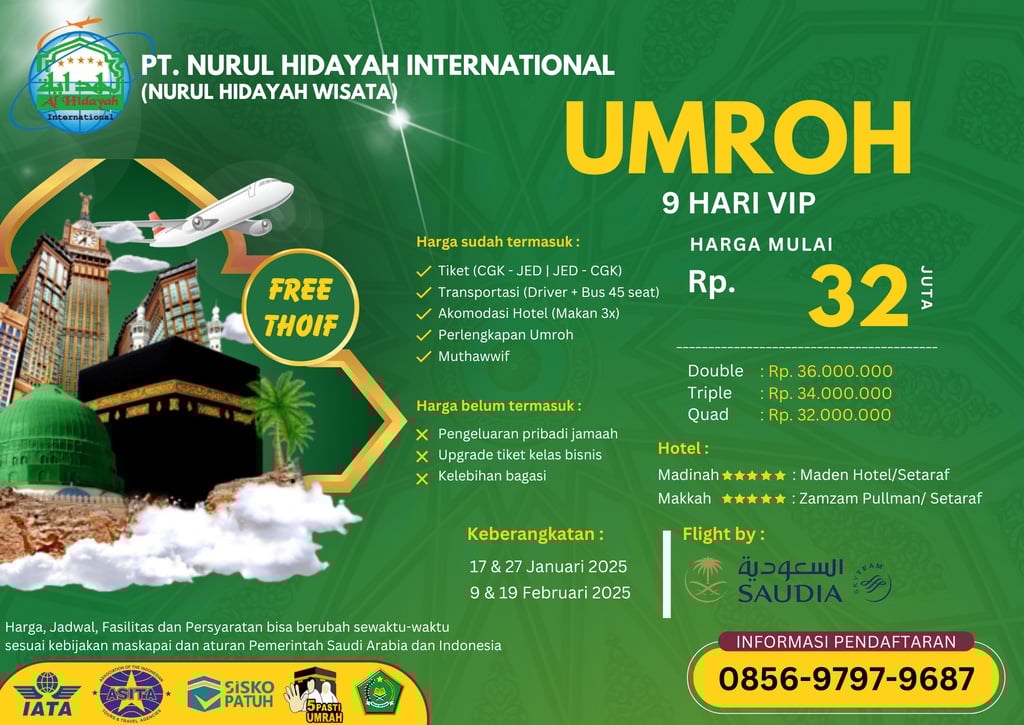 paket umroh januari februari 2025 vip