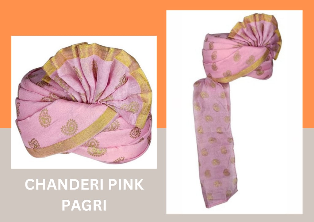 Chanderi Pink pagri by geet events