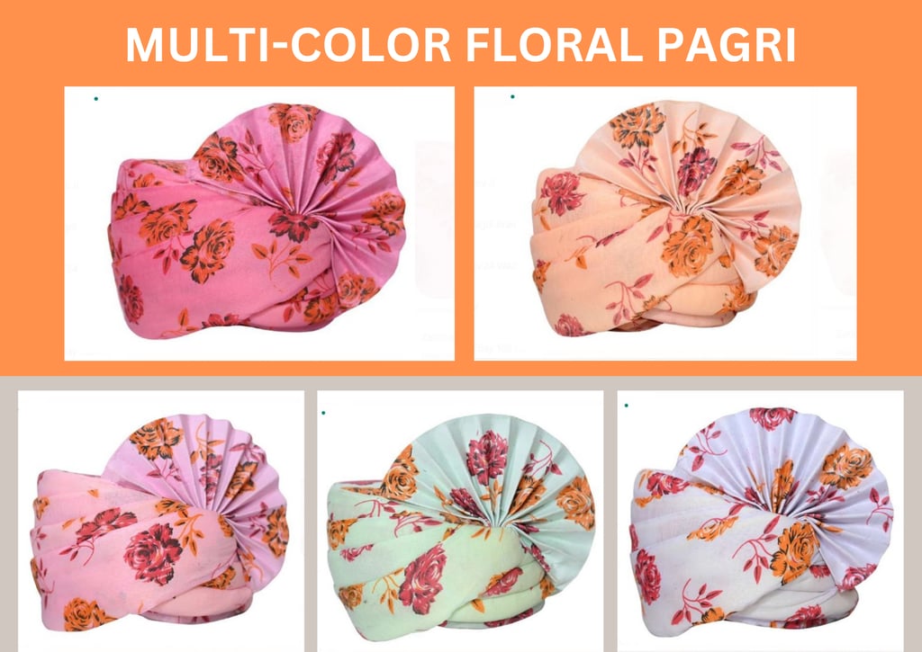Multi-Color floral pagri by geet events