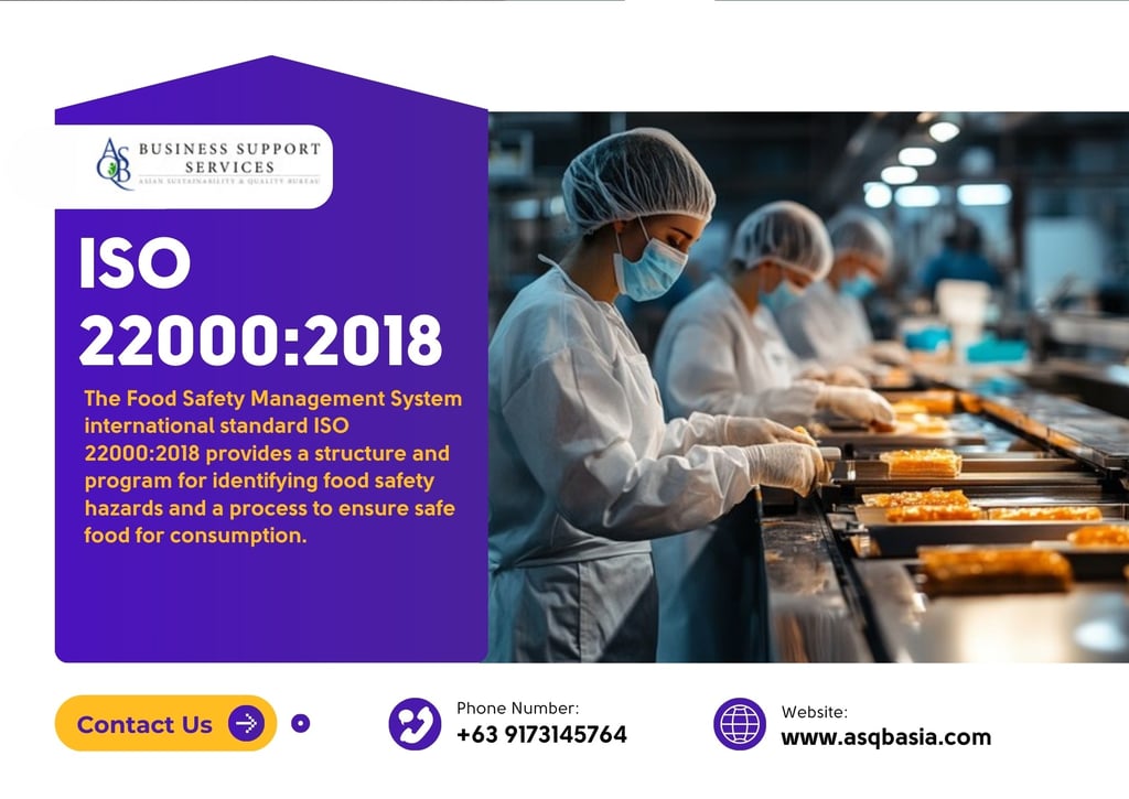 "Internal auditor training on FSMS ISO 22000:2018"