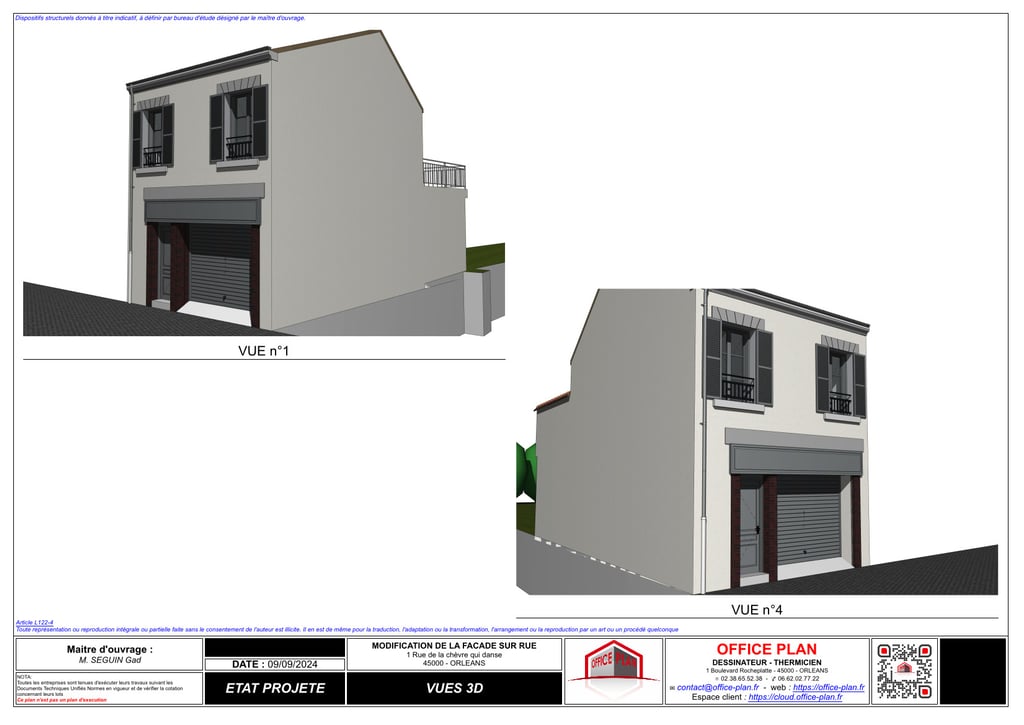 DP5 - descriptif extérieur - modification de façade - déclaration préalable - office-plan orléans
