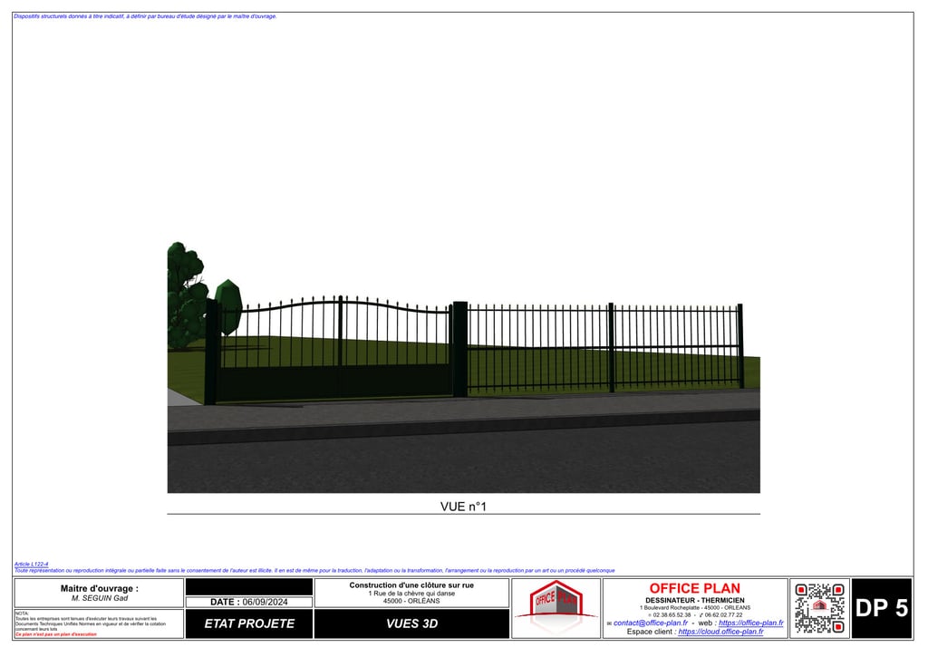 DP5 - descriptif de l'aspect extérieur - clôture - déclaration prealable - office-plan orléans