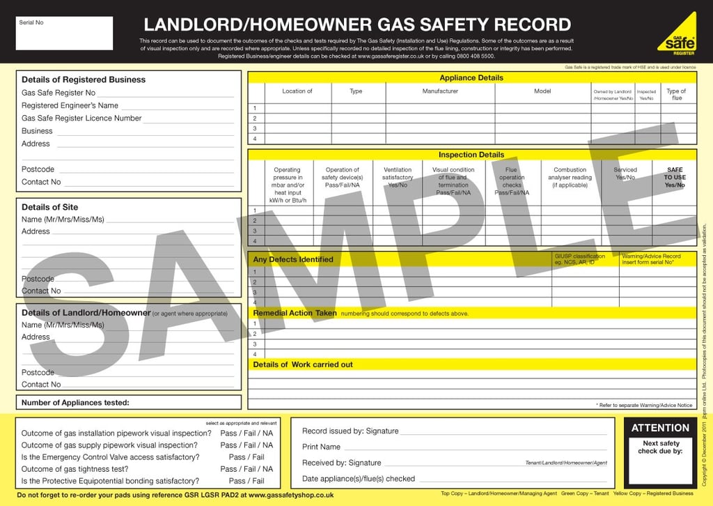 Gas safety certificate Bradford