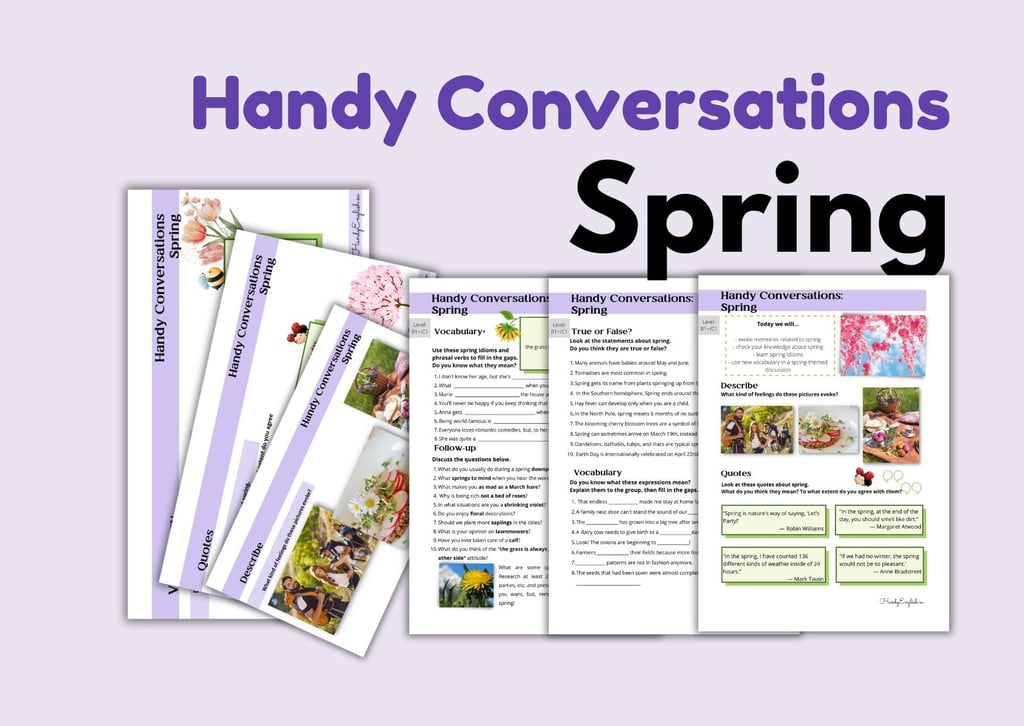 spring lesson plan for upper intermediate ESl lessons