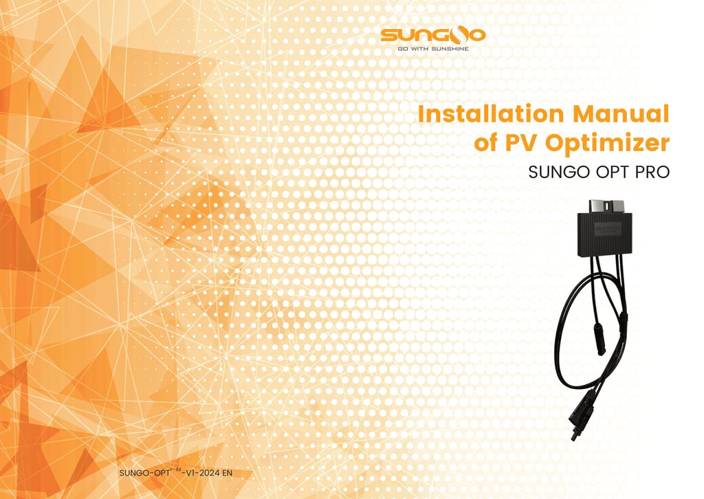 SUNGO OPT PRO Solar Power Optimiser Installation Manual-1
