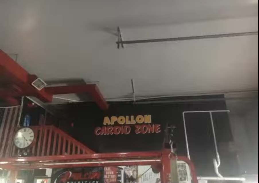 gym wall in middlesex county, NJ before mural by marcine