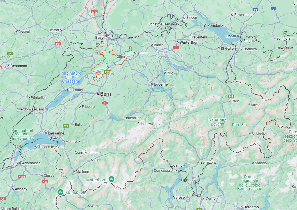 An overview map showing the location of Solothurn