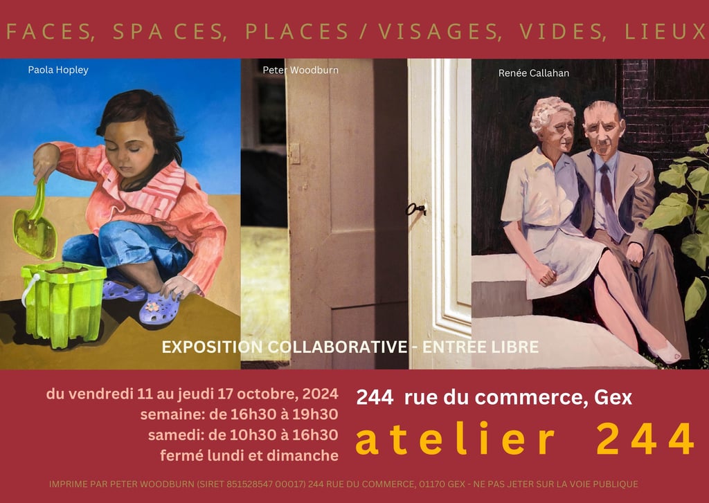 Poster for group exhibition Faces, Spaces, Places / Visages, Vides, Lieux