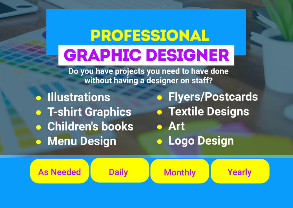 Professional freelance graphic designer for illustrations, t-shirt graphics, textile designs, art