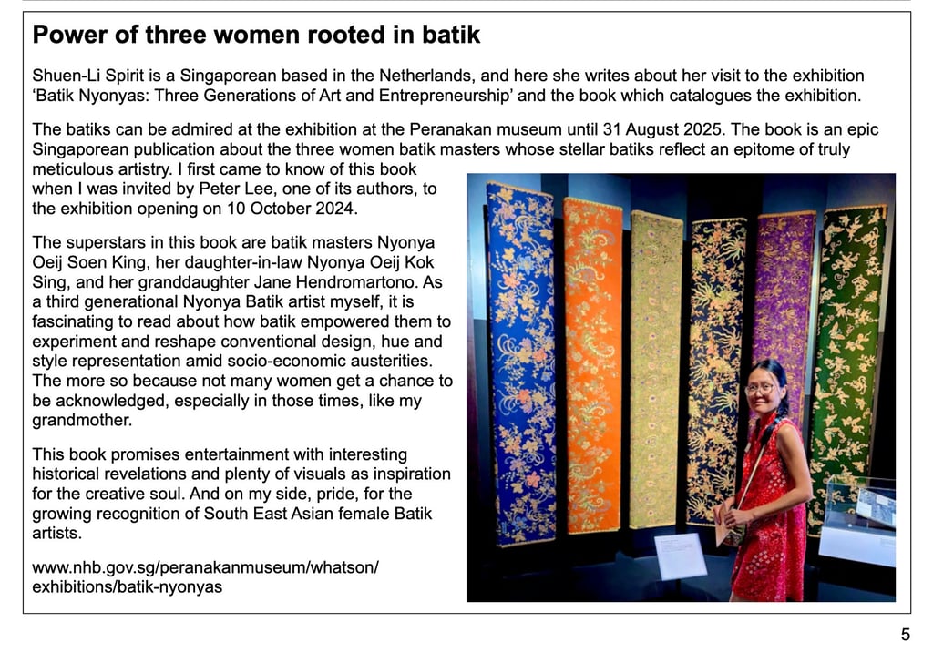 the batik guild, batik artist, shuenlispirit, peranakan museum, singapore, exhibition, peter lee