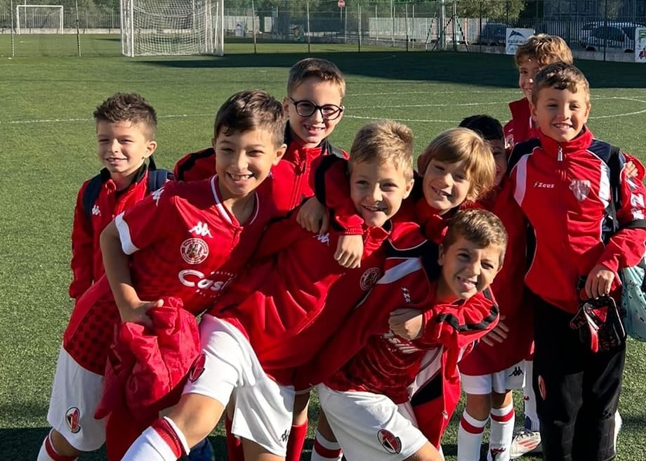 a group of young children soccer players posing for a picture