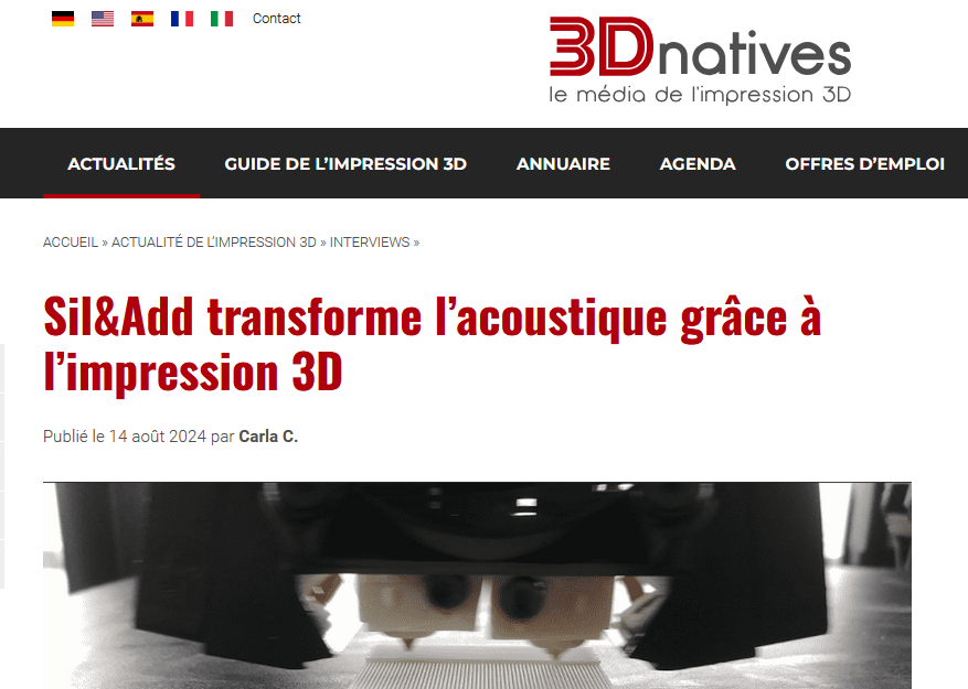 capture d'écran du site 3Dnatives