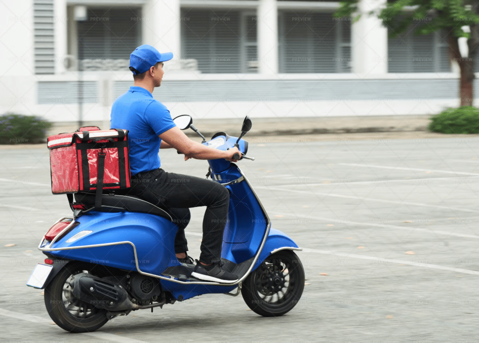 man in scooter