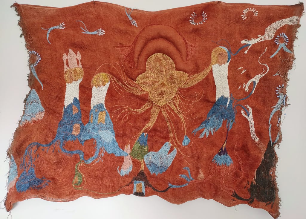 karine-nguyen-van-tham-la nonne de tous les chemins, châle brodé