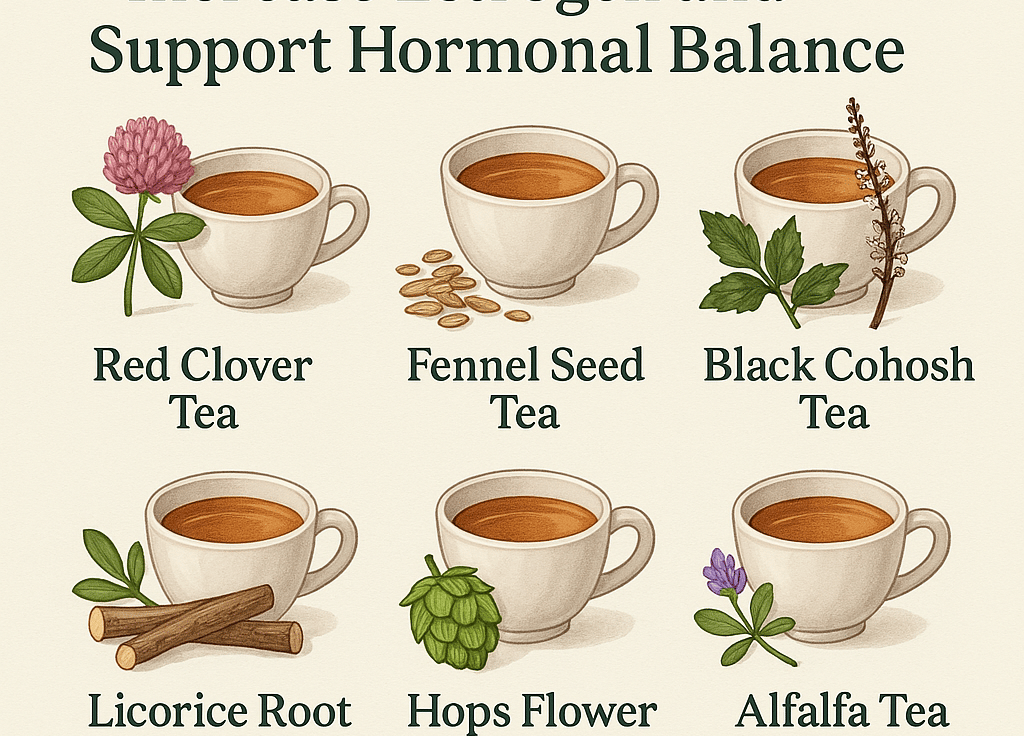 a variety of teas and teas with the words,'herbal teas
