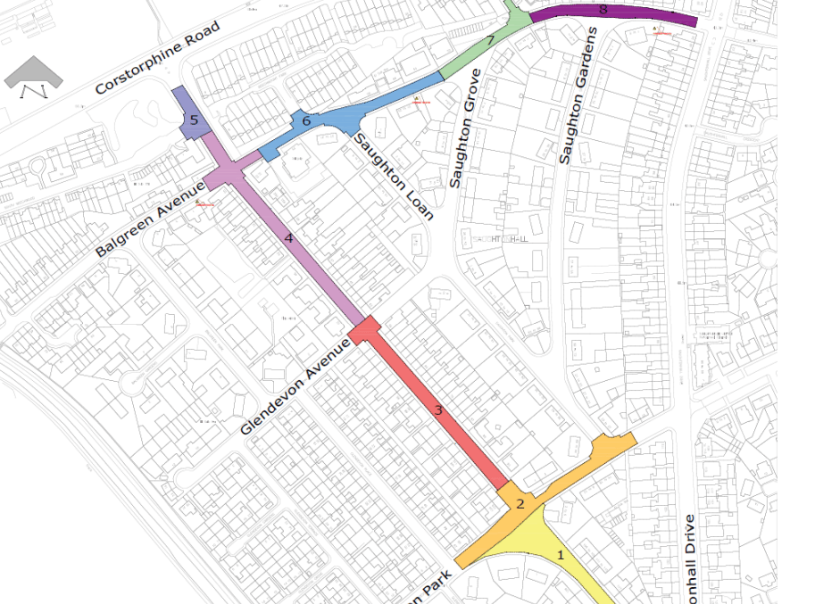 Map of proposed works (c) City of Edinburgh Council