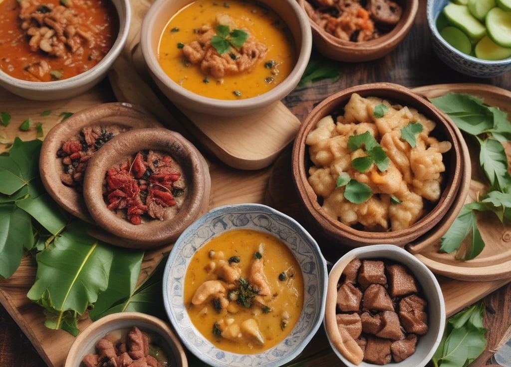 A plate of food that includes carrots, rice, and other foods