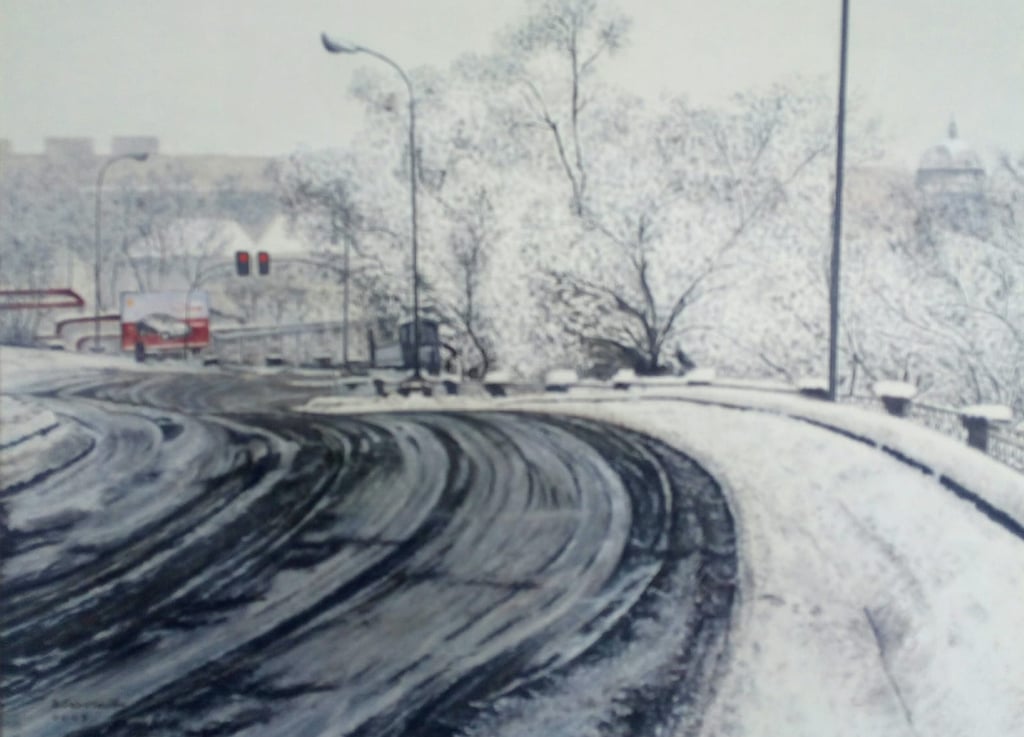 Pamplona, paisaje nevado