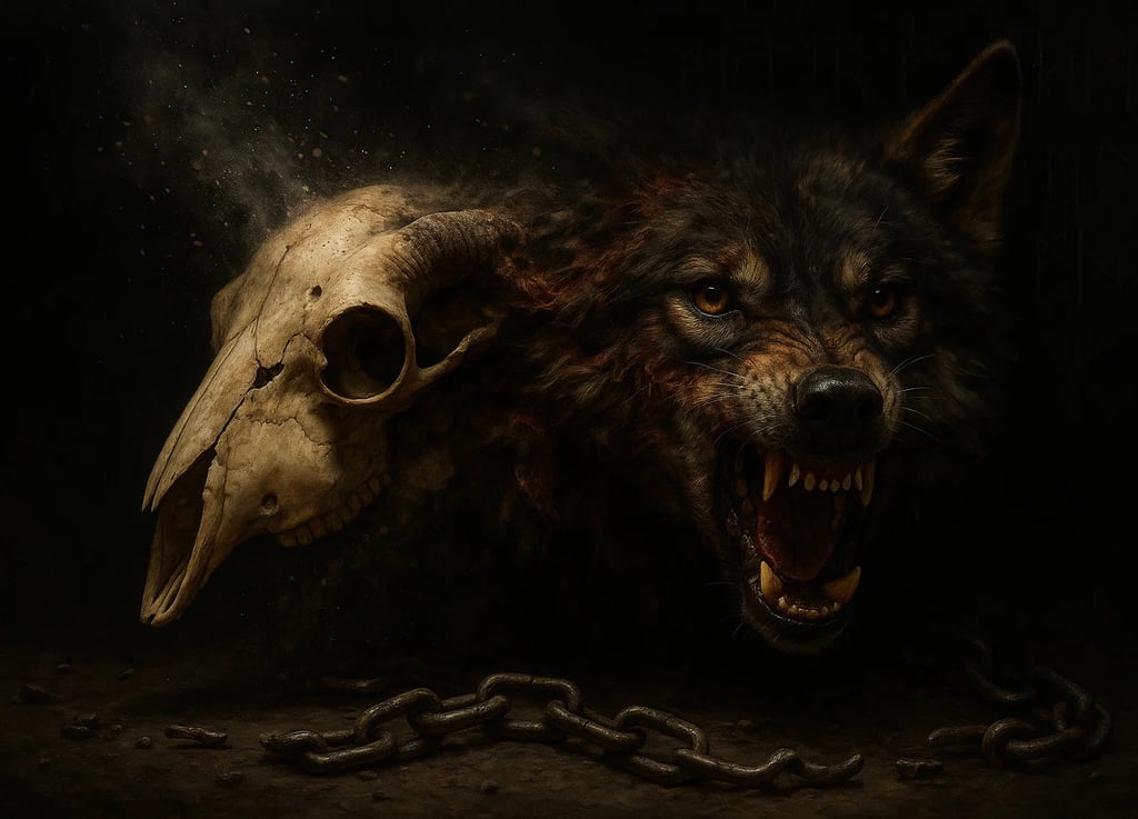 a wolf skull head with a skull head and a skull head