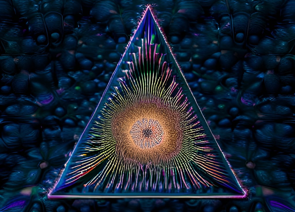 a triangle shaped object with a triangle shaped object