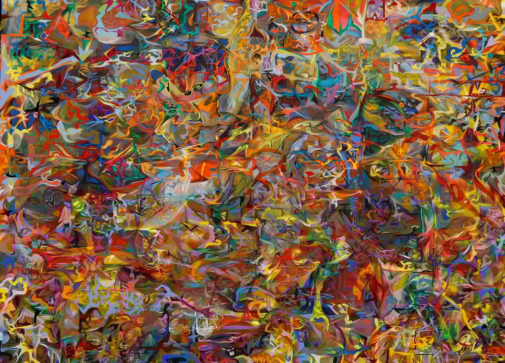 Abstract surrealism oil paingting by South African artist Gavin John Risi