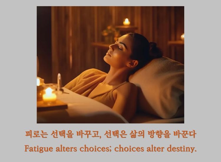 차분한 공간에서 이루어지는 컨디션 관리 과정
