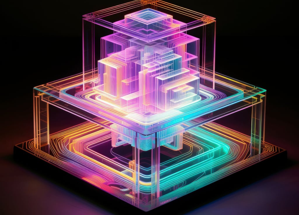 High-performance AI data center with rows of GPU-powered servers, glowing LED indicators