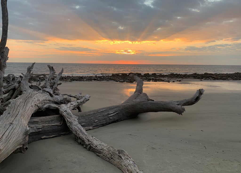 Beautiful sunrise on the beach, calm energy