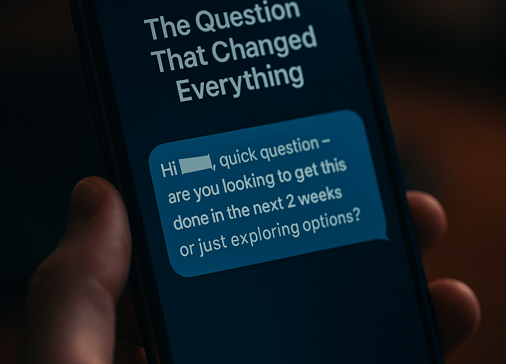 a person holding a phone with a questionnaire