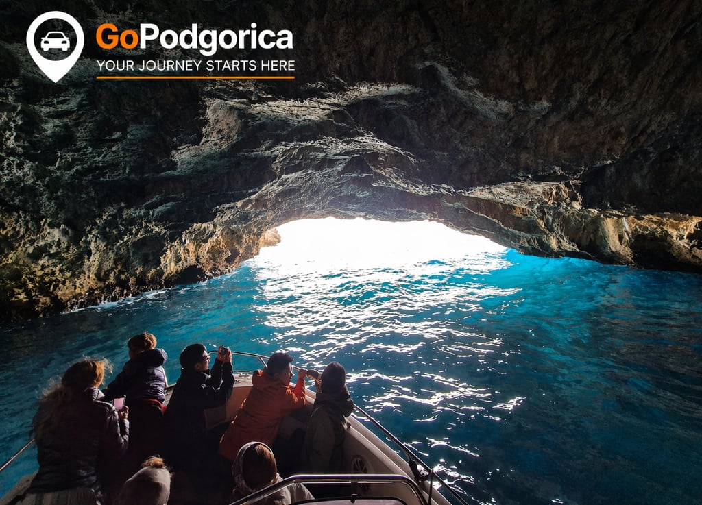 Inside the Blue Cave in Kotor Bay - one of the most iconic stops during a boat tour in Montenegro