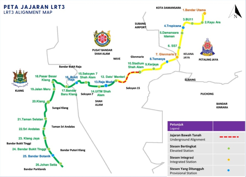LRT3 route and stations