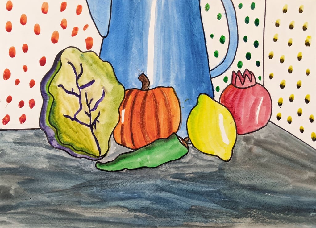 watercolor painting of a still life