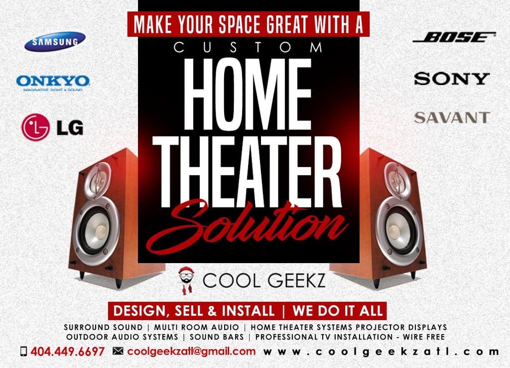 Cool Geekz designs, sells, installs, and maintains home theater systems!