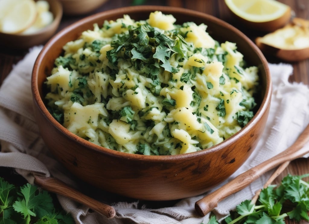 A vibrant dish showcasing the fusion of Puerto Rican and soul food ingredients.