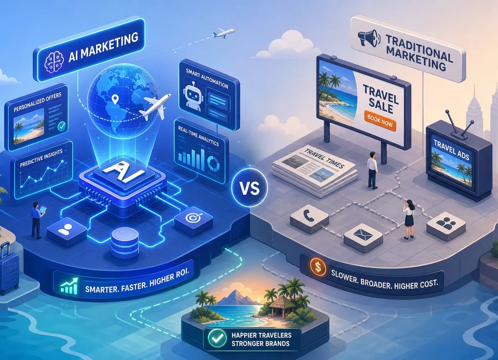 ai marketing vs traditional marketing for travel brands compared