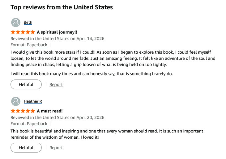 Screenshot of positive Amazon customer book reviews with five-star ratings and testimonials.