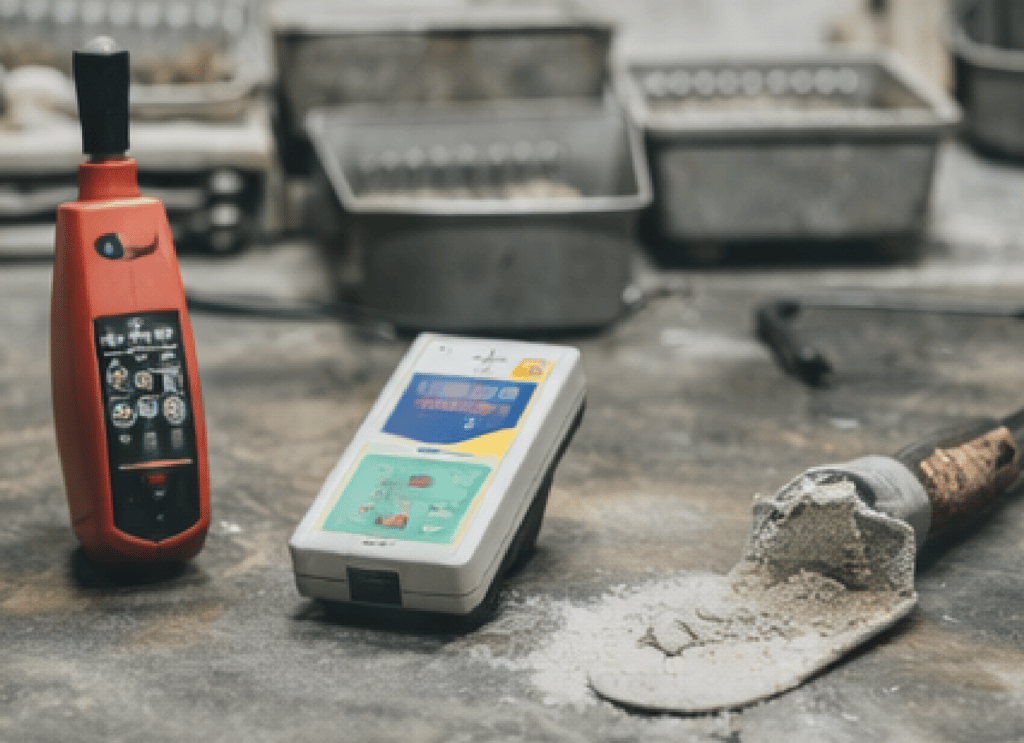 Instrumental portátil para medición y control técnico en laboratorio de materiales.