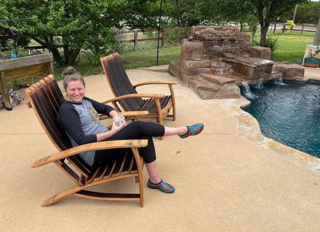 customer in barrel chair