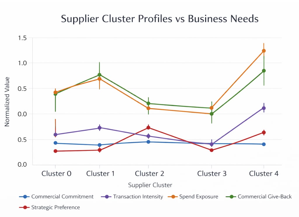 Supplier Cluster Profiles Versus Business Needs.