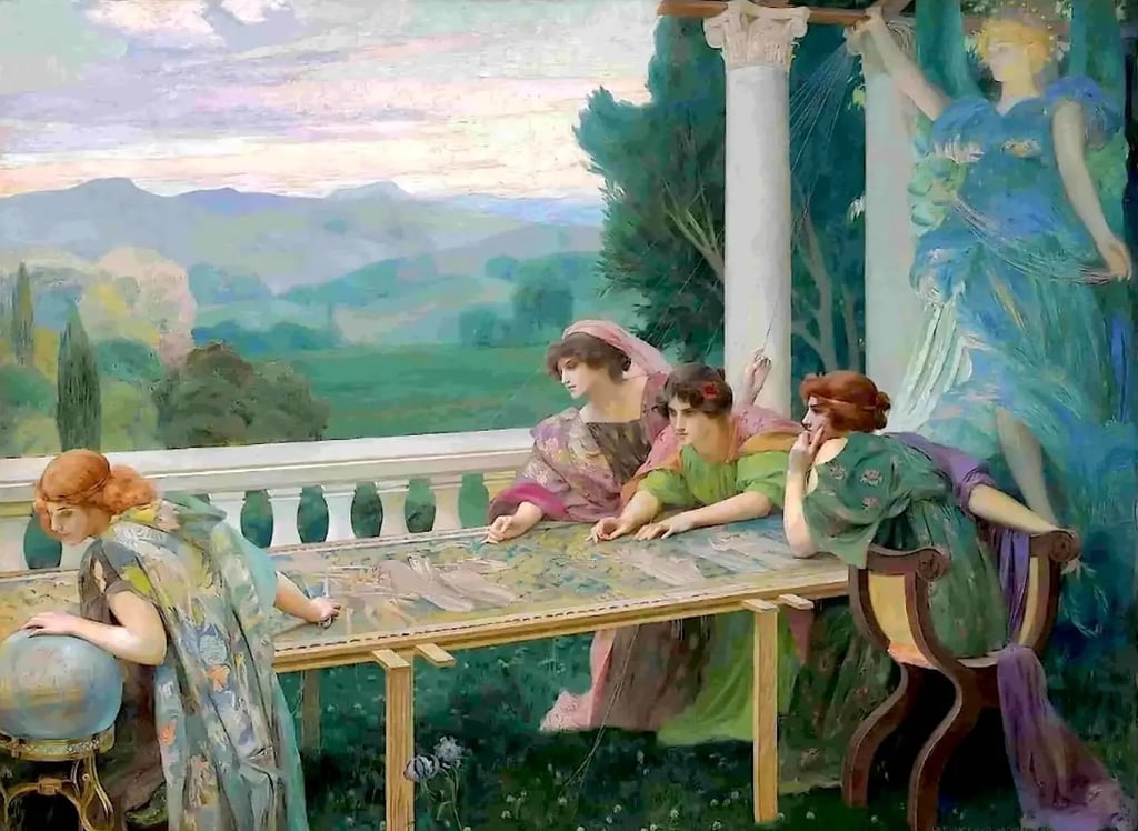 Le Destin by Henry Siddons Mowbray, 1886, public domain https://commons.wikimedia.org/wiki/Fil