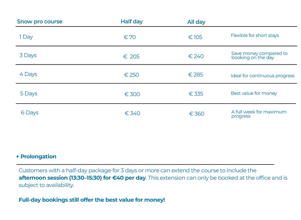 advanced kids ski course Seefeld, prices 