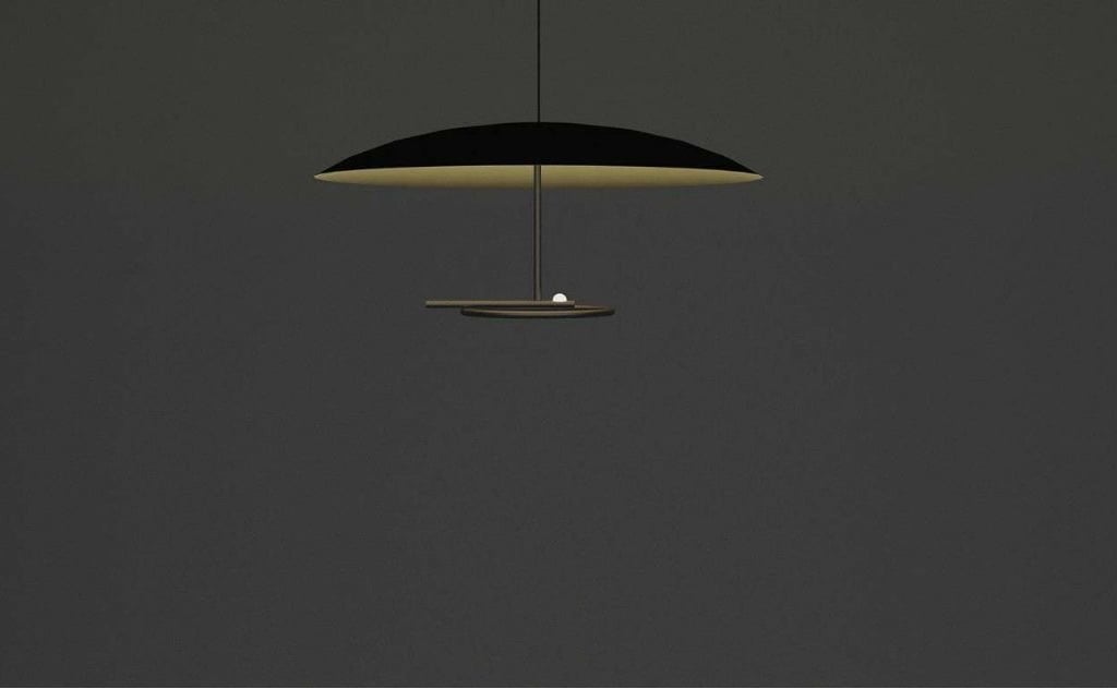 Lámpara colgante FLUXA de diseño plano y minimalista, con luz descendente