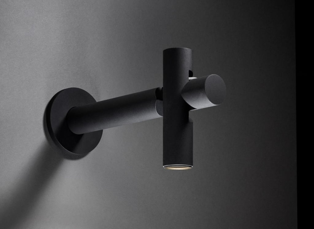 Aplique de pared KIBE negro con doble foco direccional, diseño industrial moderno