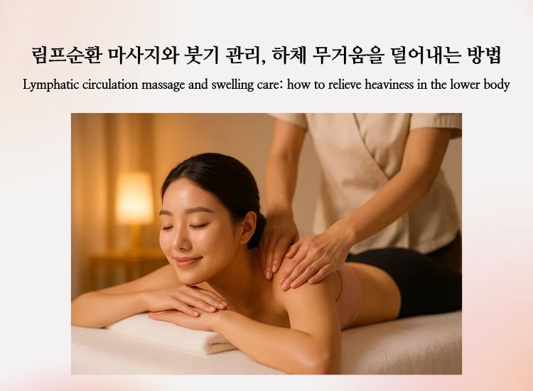 A woman receiving massage, representing lymphatic care and lower body heaviness